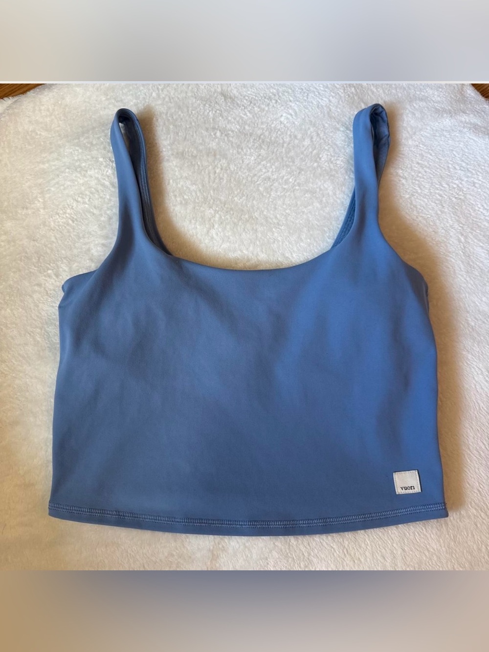 Vuori Blue Scoop Crop Tank